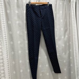Banana Republic Ryan navy straight leg polka dot pants. Size 0R